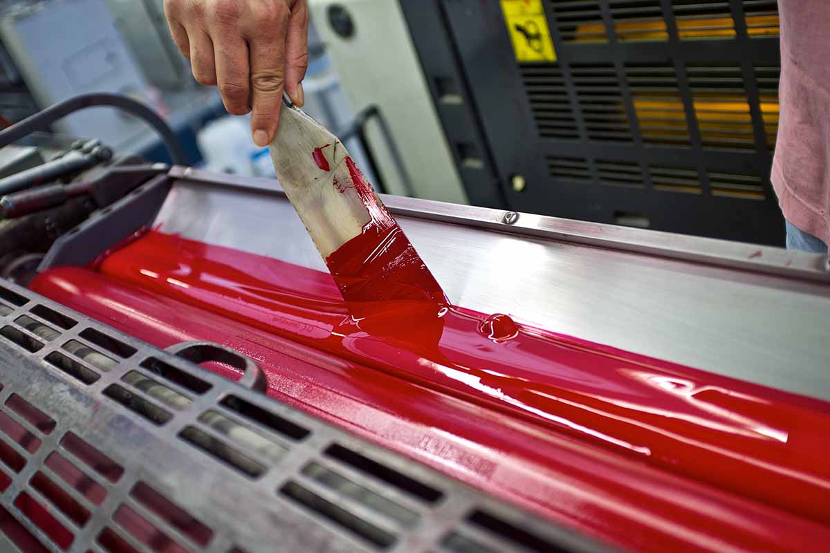Tintero de una máquina de impresión offset